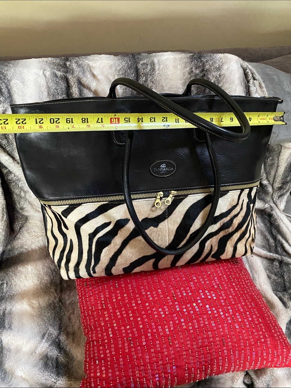 Tangaroa Venezia Made in Italy 🇮🇹 Genuine Full Grain Leather and Cow Hair Bag